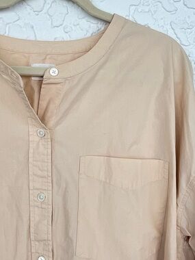 Aritzia Wilfred Free Collarless Shirt Tan : Yellow Oversized Cotton Pocket XL